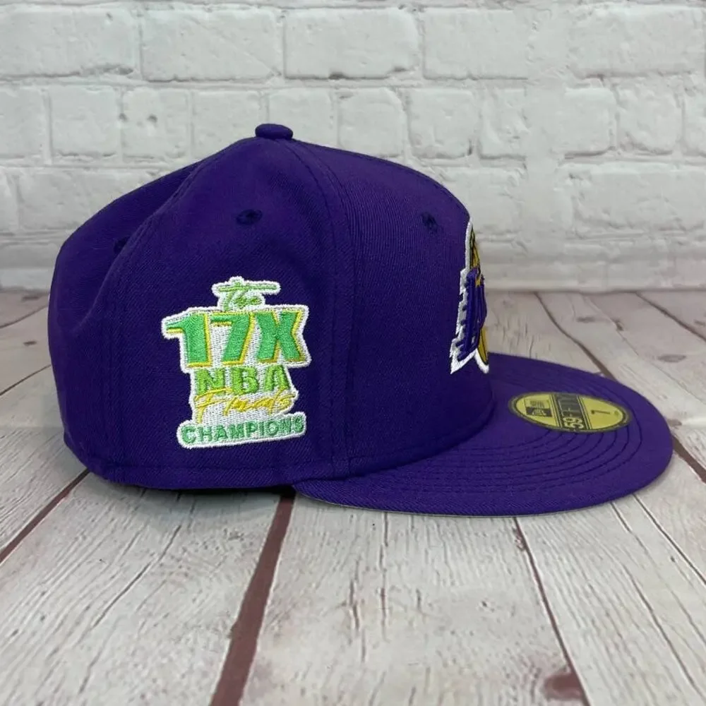 NWT New Era 59Fifty Citrus Pop NBA Los Angeles Lakers Fitted Cap Hat Size 7